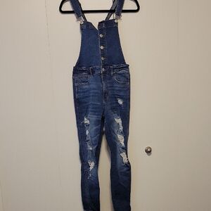 Aeropostale: Women's Blue Denim Overalls Size L